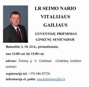LR SEIMO NARIO VITALIJAUS GAILIO